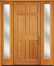 Fir 6-Panel Door and 2 Sidelights